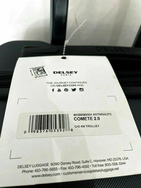 $375 New Delsey Comete 2.0 21" Hardside Carry On Spinner Luggage Suitcase