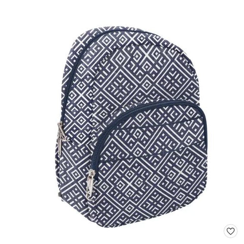 $190 New Travelon 13" RFID Anti-Theft BOHO Backpack Blue Print
