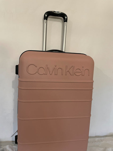 $425 Calvin Klein Fillmore 25" Hard Case Luggage Pink Spinner Medium Check In