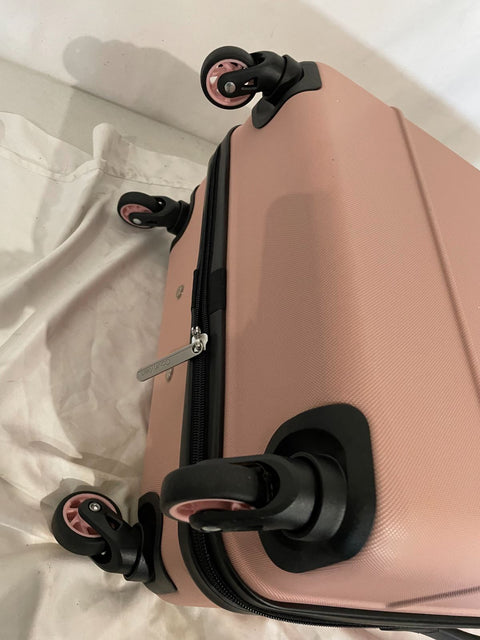 $425 Calvin Klein Fillmore 25" Hard Case Luggage Pink Spinner Medium Check In