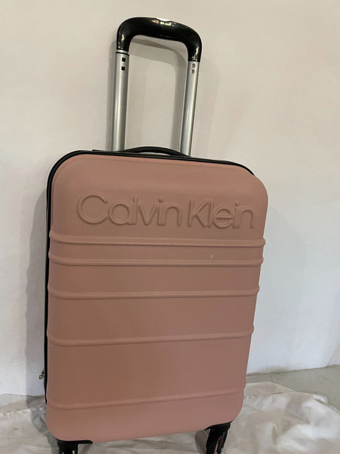 $325 New Calvin Klein Fillmore 20" Hard-Case Luggage Pink Spinner Carry On