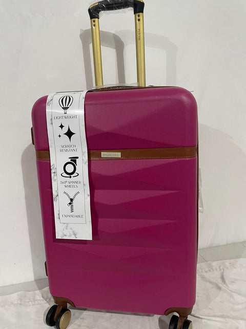 $400 Puiche Jewel Expandable Spinner Luggage 24" Hot Pink Suitcase Check In Size