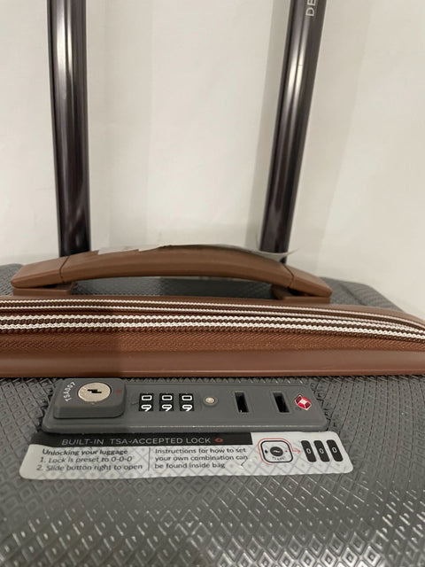 $400 DELSEY St. Tropez 21" Hardside Carry-On Spinner Luggage Suitcase Gray