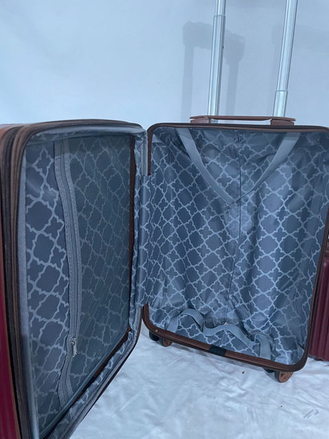 $400 Puiche Tresor Carry-on Vanity Trunk Luggage Set 2 Piece Suitcase Burgundy