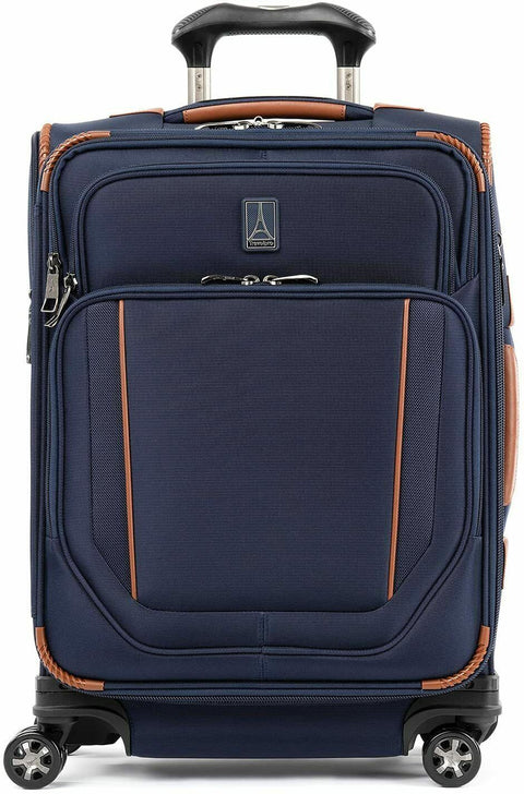 $680 Travelpro Crew Versapack Softside Expandable Spinner Wheel Luggage Blue 21"