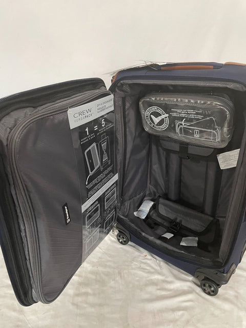$680 Travelpro Crew Versapack Softside Expandable Spinner Wheel Luggage Blue 21"