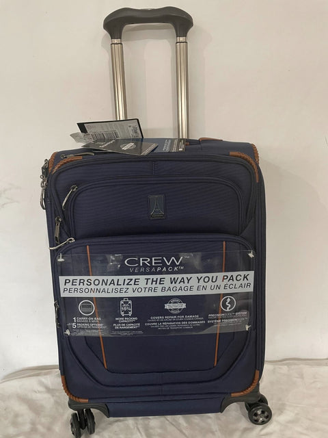 $680 Travelpro Crew Versapack Softside Expandable Spinner Wheel Luggage Blue 21"