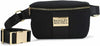 $180 Badgley Mischka Women's Sage Scuba and Vegan Leather Belt Bag Black