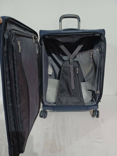 $580 New Samsonite Silhouette 16 25" Expandable Spinner Suitcase Luggage Blue