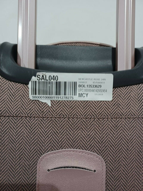 LONDON FOG Newcastle Soft Expandable Spinner Luggage Pink Check 25"