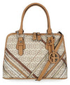 $109 Giani Bernini Block Signature Overlay Dome Satchel Shoulder Bag Ivory