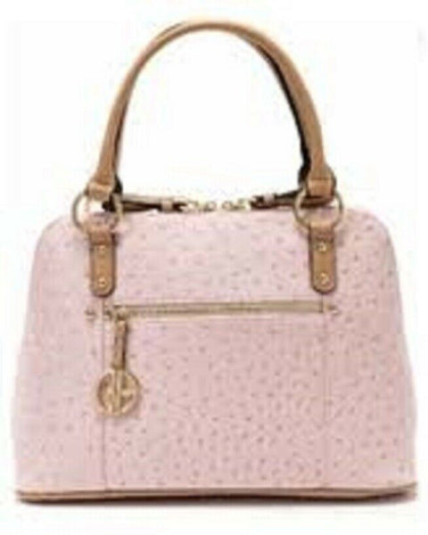 $159 Giani Bernini Ostrich-Embossed Medium Dome Satchel Blush Pink Shoulder Bag