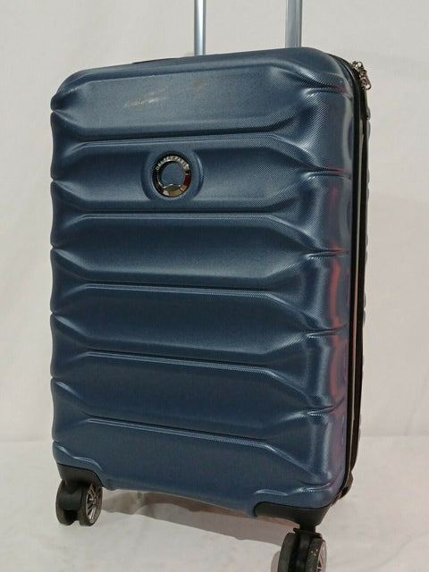 $375 Delsey Meteor 21" Hard Spinner Suitcase Luggage Expandable Blue Carry On