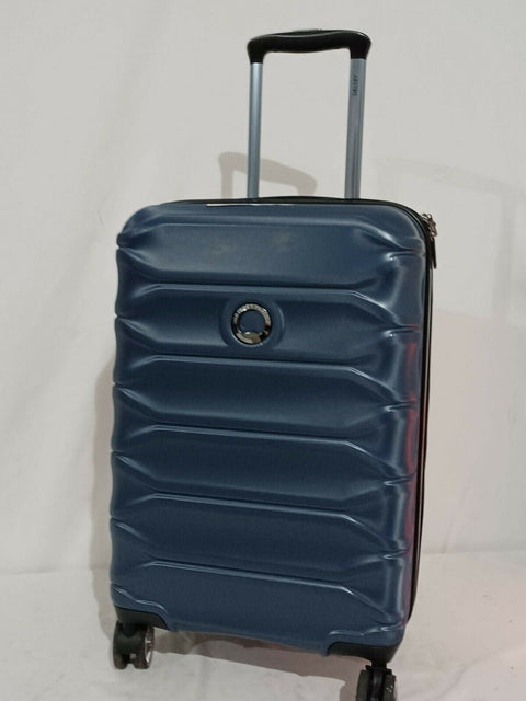 $375 Delsey Meteor 21" Hard Spinner Suitcase Luggage Expandable Blue Carry On