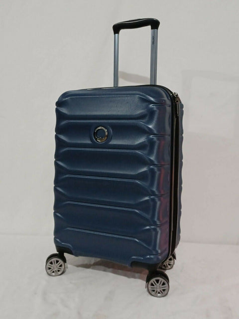 $375 Delsey Meteor 21" Hard Spinner Suitcase Luggage Expandable Blue Carry On