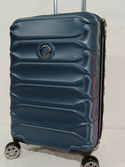 $375 Delsey Meteor 21" Hard Spinner Suitcase Luggage Expandable Blue Carry On