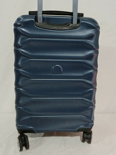 $375 Delsey Meteor 21" Hard Spinner Suitcase Luggage Expandable Blue Carry On