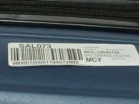 $375 Delsey Meteor 21" Hard Spinner Suitcase Luggage Expandable Blue Carry On