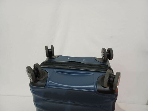 $375 Delsey Meteor 21" Hard Spinner Suitcase Luggage Expandable Blue Carry On