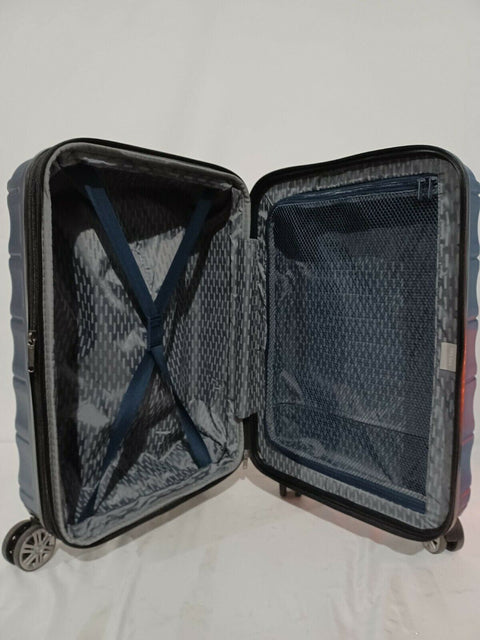 $375 Delsey Meteor 21" Hard Spinner Suitcase Luggage Expandable Blue Carry On