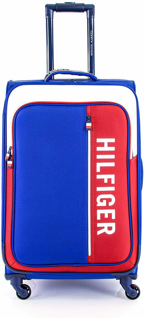 $450 New Tommy Hilfiger Winston Softside Expandable Spinner Luggage Blue 24"