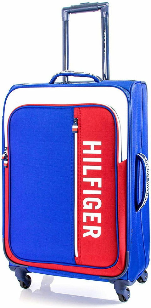 $450 New Tommy Hilfiger Winston Softside Expandable Spinner Luggage Blue 24"