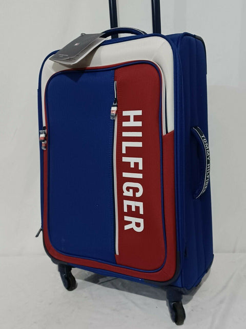 $450 New Tommy Hilfiger Winston Softside Expandable Spinner Luggage Blue 24"