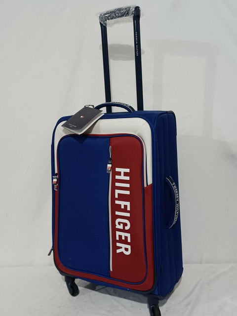 $450 New Tommy Hilfiger Winston Softside Expandable Spinner Luggage Blue 24"