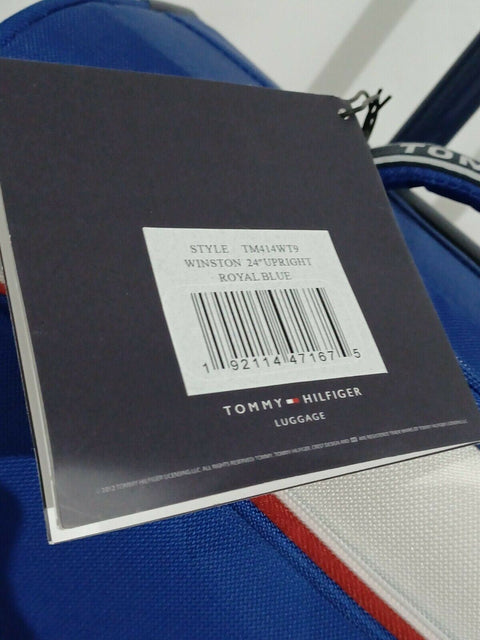 $450 New Tommy Hilfiger Winston Softside Expandable Spinner Luggage Blue 24"