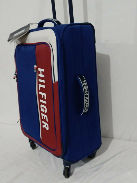 $450 New Tommy Hilfiger Winston Softside Expandable Spinner Luggage Blue 24"