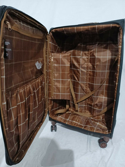New LONDON FOG Westminster Ultra-Light Spinner Expandable Luggage Black 29"