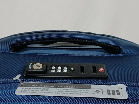 Delsey Optimax Lite 2.0 Expandable 24" Check-in Spinner Blue Luggage Tsa
