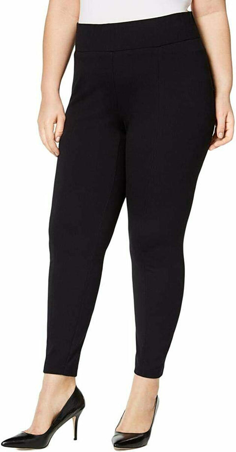 Alfani Womens Ankle Length Solid Leggings Pants Pull on Black Plus Size 0X