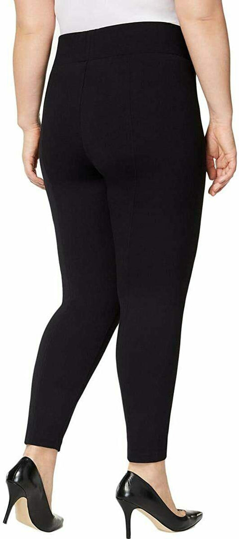 Alfani Womens Ankle Length Solid Leggings Pants Pull on Black Plus Size 0X