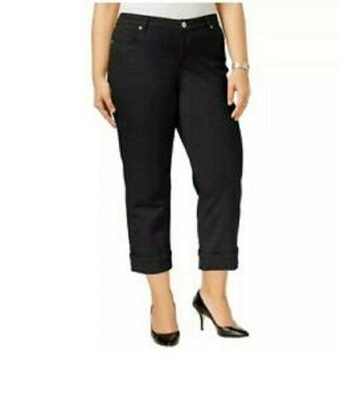 Style & Co Women Black Mid Rise Jeans Stretch Capri Cropped Size 12