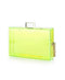 New Milanblocks Women Lucite Acrylic Clutch Purse Lime Small Neon Green