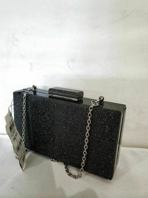 $99 New INC International Concepts Women's Glitter Clutch Black 2020 Purse
