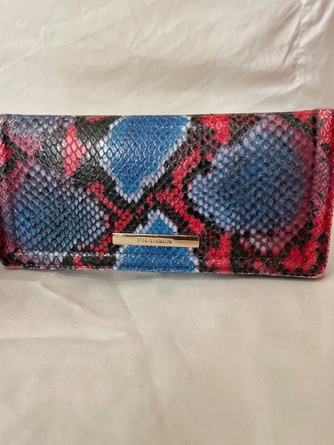 $295 Brahmin Women Leather Snake Print Embossed Heat Rosen Ady Organizer Wallet