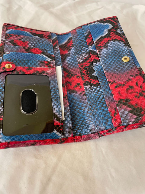 $295 Brahmin Women Leather Snake Print Embossed Heat Rosen Ady Organizer Wallet