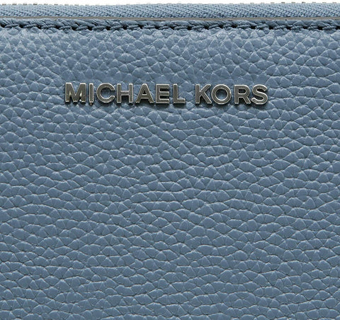 New Michael Michael Kors Women's Mercer Leather Travel Continental Wallet, Blue