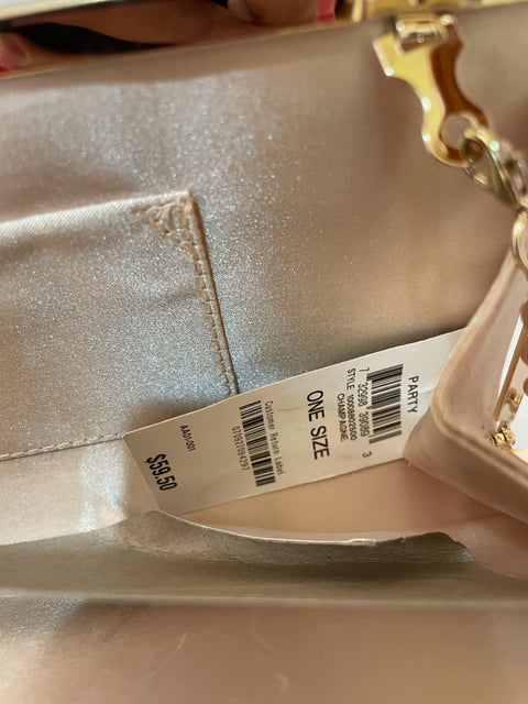 INC International Concepts Women's Kelsie Satin Shoulder Chain Clutch Golden