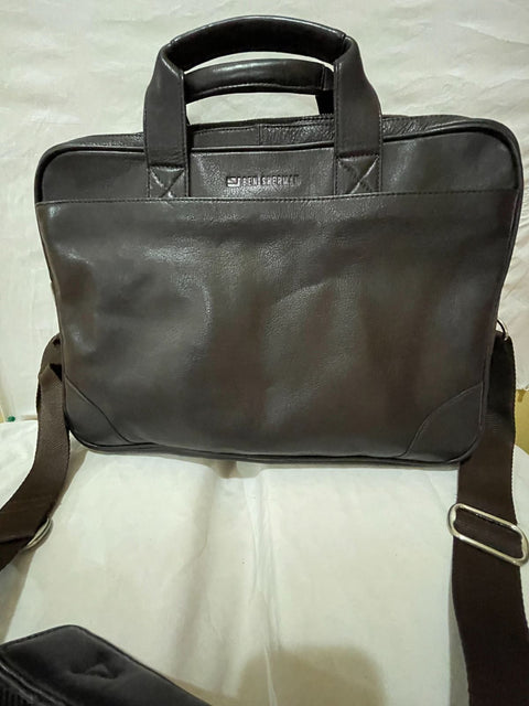 New Ben Sherman Top Zip Laptop Portfolio Brown Laptop Bag Brown