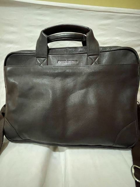 New Ben Sherman Top Zip Laptop Portfolio Brown Laptop Bag Brown