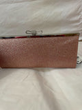 New INC International Concepts Women's Carolyn Glitter Clutch Rose Gold Party