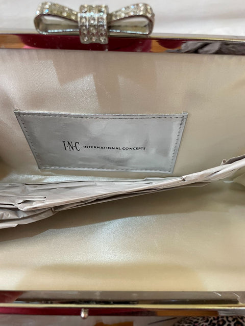 INC International Concepts Women's Carolyn Glitter Clutch Gold Party Bag