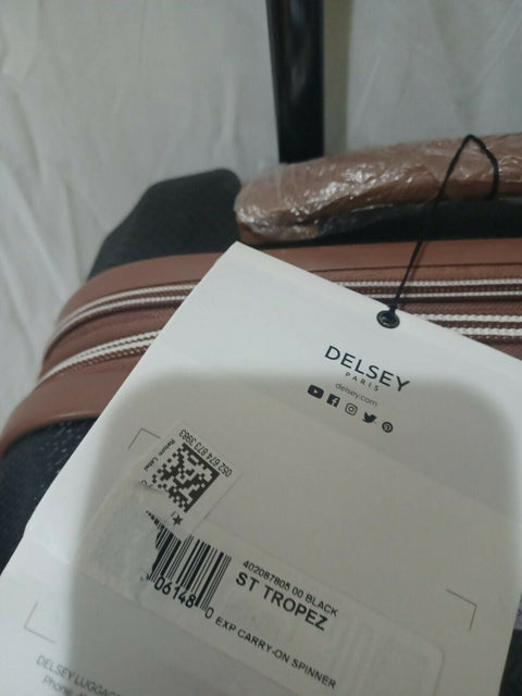$520 DELSEY St. Tropez 20" Hard Spinner Luggage Suitcase Carry On Black Tsa
