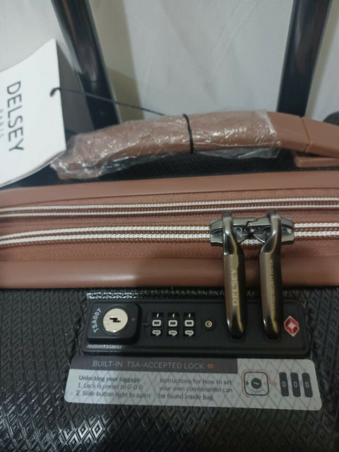 $520 DELSEY St. Tropez 20" Hard Spinner Luggage Suitcase Carry On Black Tsa