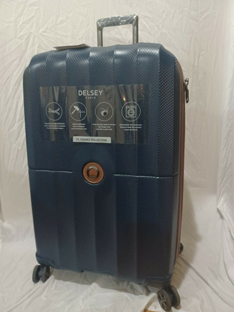 $640 DELSEY St. Tropez 28" Hard-Case Spinner Luggage Suitcase Blue Check-In