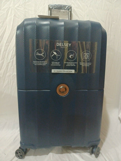 $640 DELSEY St. Tropez 28" Hard-Case Spinner Luggage Suitcase Blue Check-In