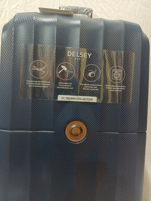 $640 DELSEY St. Tropez 28" Hard-Case Spinner Luggage Suitcase Blue Check-In